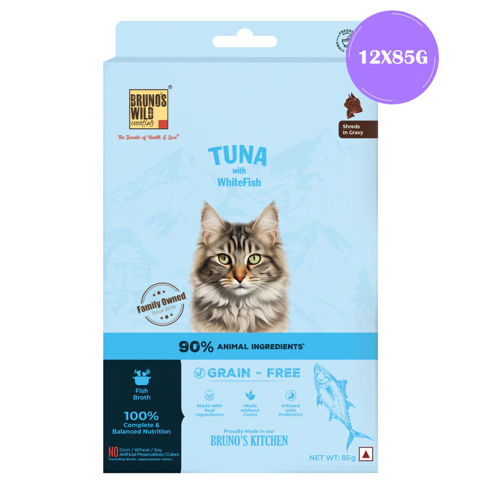 Brunos Wild Essentials Grain Free Tuna with Whitefish Wet Cat Food 85g