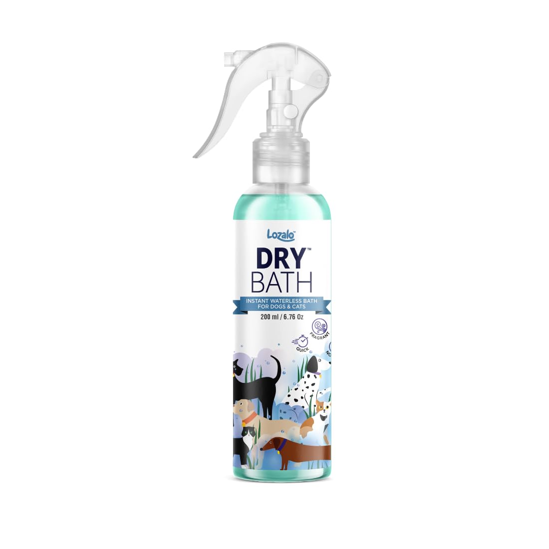 Lozalo Dry Bath Dogs & Cats Spray 200 ml
