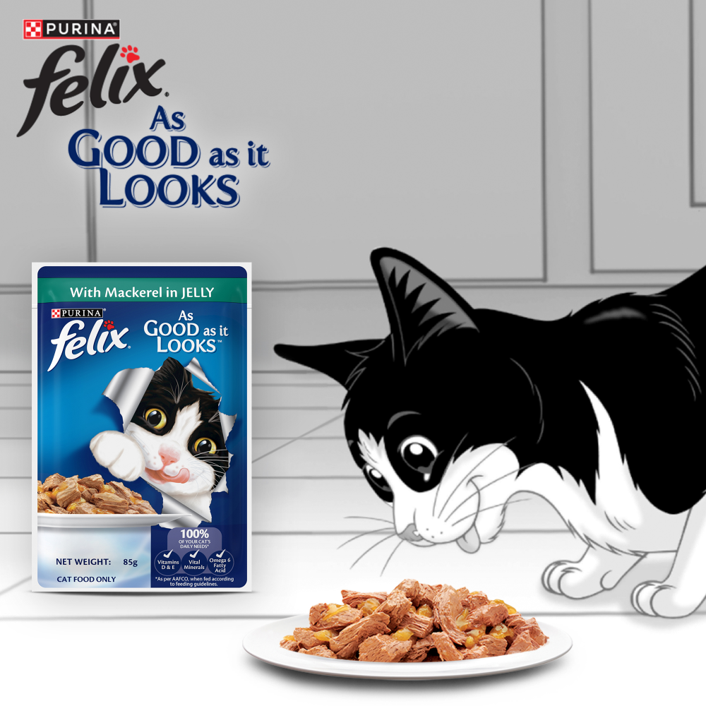 Purina Felix Mackerel in Jelly Adult Cat Wet Food 85g