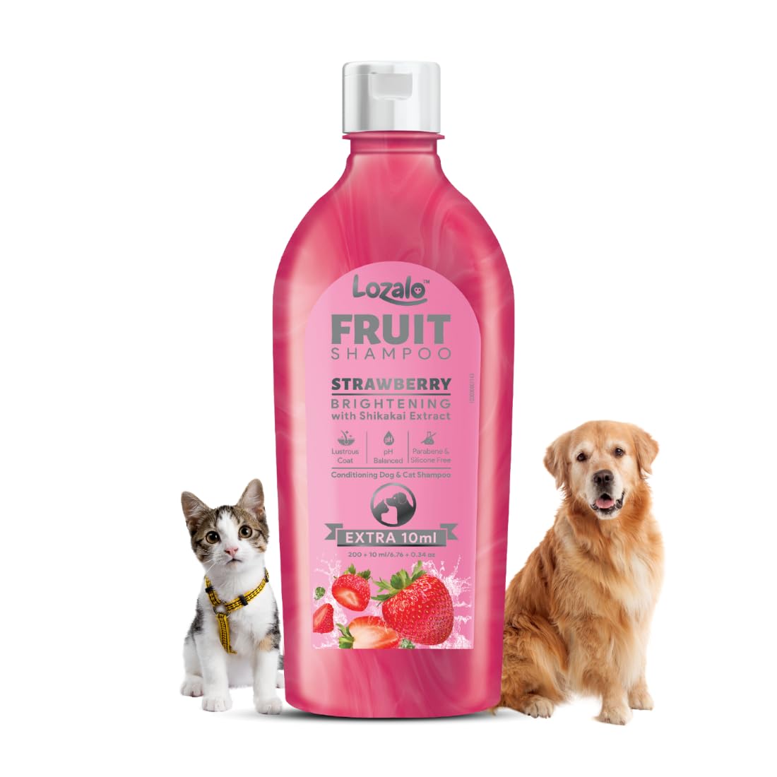 Lozalo Strawberry Fruit Brightening Conditioning Dogs & Cats Shampoo 200 ml