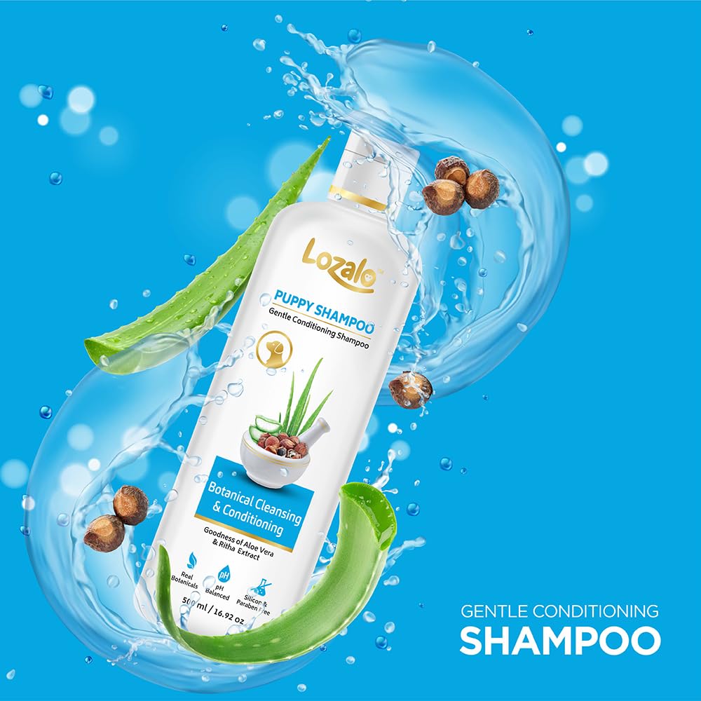 Lozalo Botanical Cleansing & Conditioning Aloe Vera & Reetha Extract Puppy Shampoo 250 ml