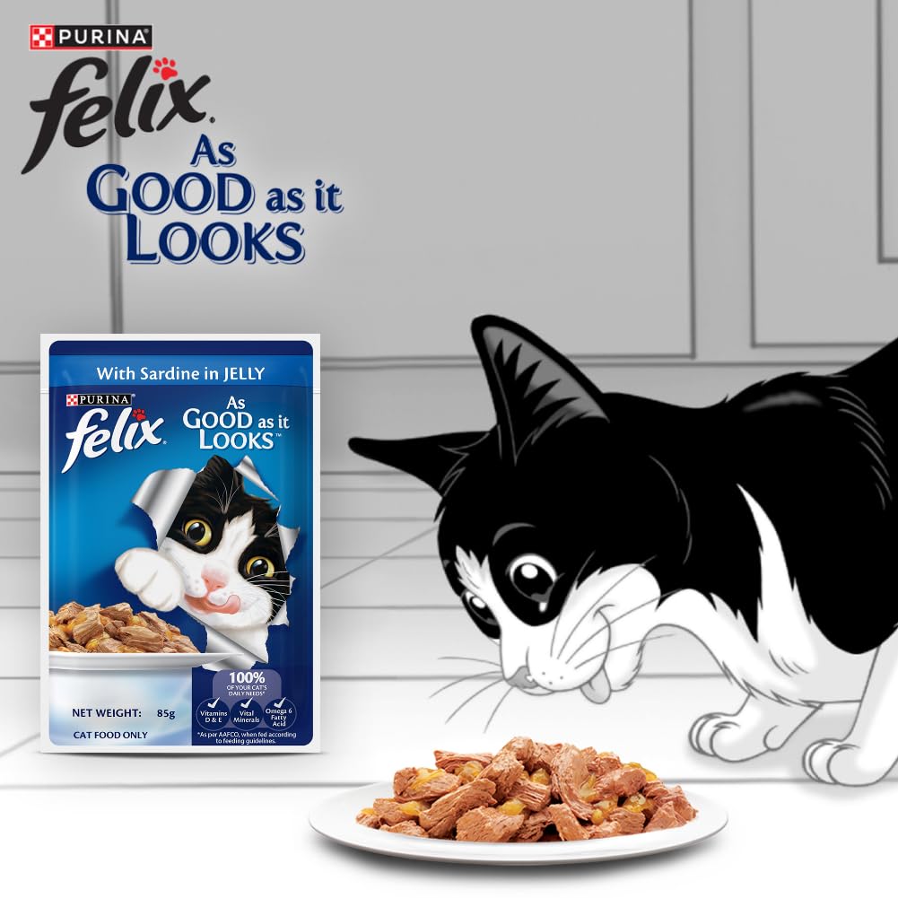 Purina Felix Sardine in Jelly Adult Wet Food 85g