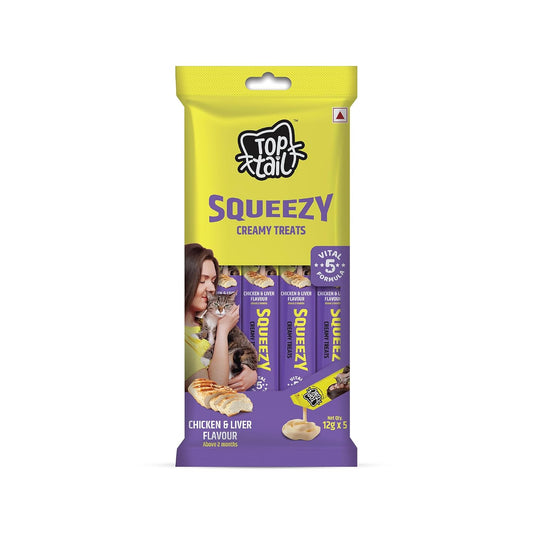 Toptail Squeezy Chicken & Liver Flavour Creamy Cat Treats 60g