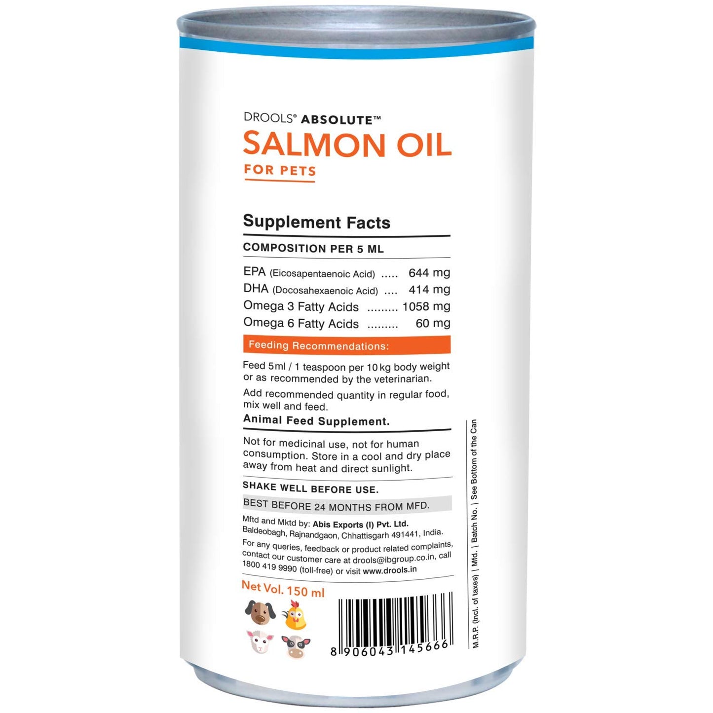 DROOLS Absolute Salmon Oil Syrup 150 ml