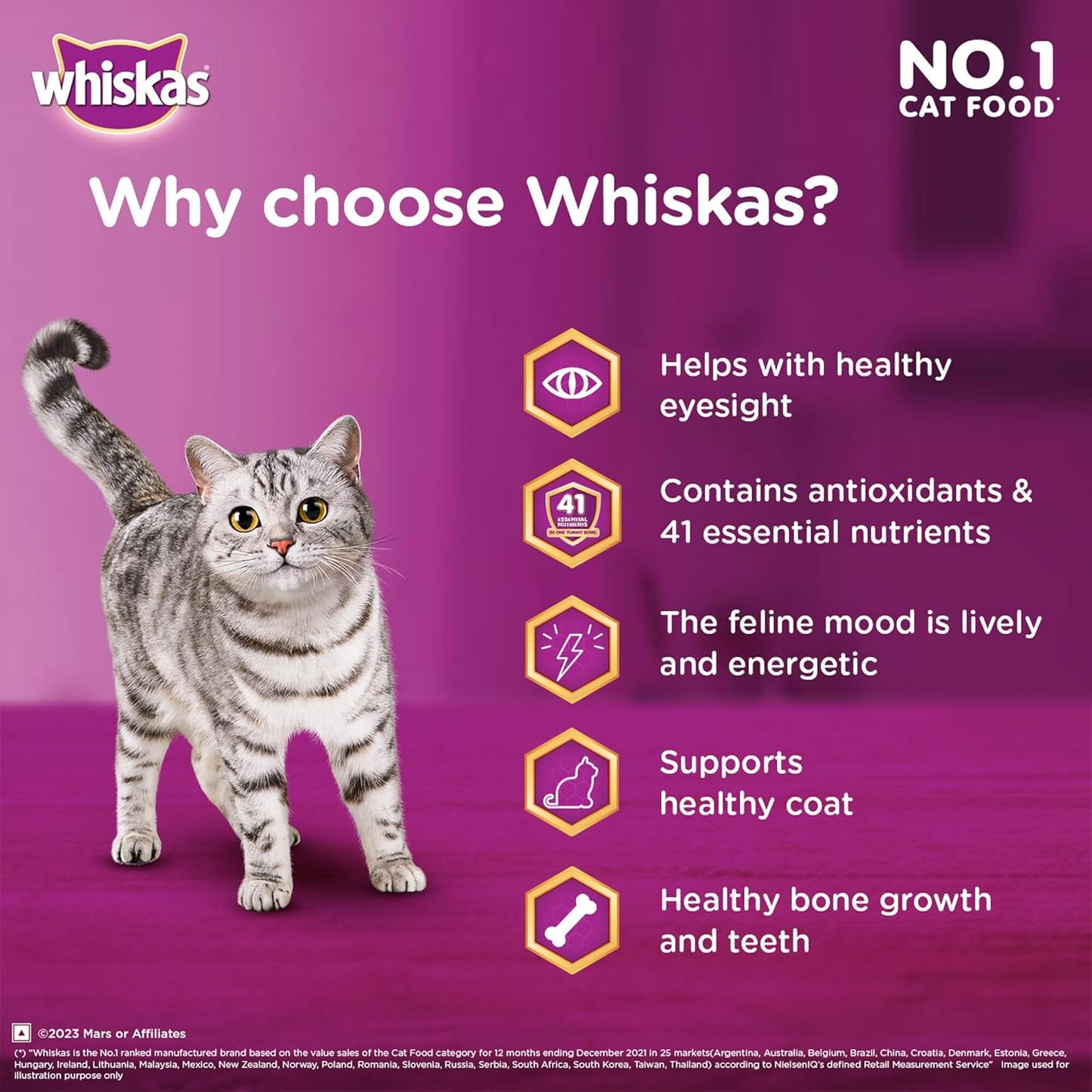 Whiskas Adult (+1 year) Dry Cat Food Tuna Flavour