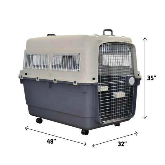 48-Inch IATA Approved Airline Dog Crate for Large Breed Dogs
