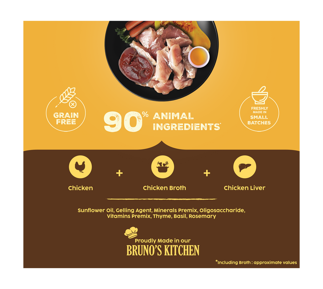 Bruno's Wild Essentials Grain Free Wet Dog Food Chicken Pate in Gravy 170g