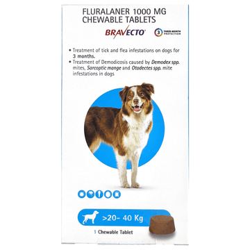 Bravecto Chewable Tablets for Dogs 1000 mg