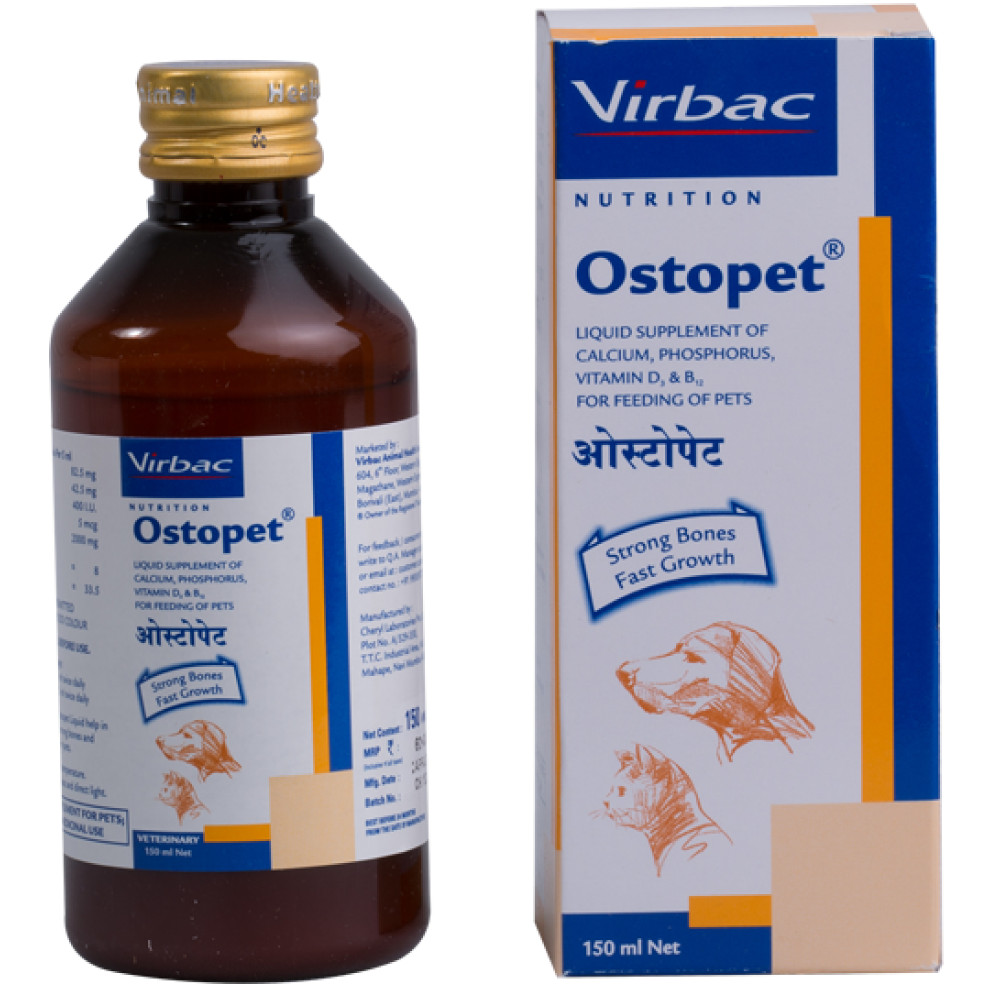 Virbac Ostopet Calcium Supplement Syrup for Dogs & Cats 250ml