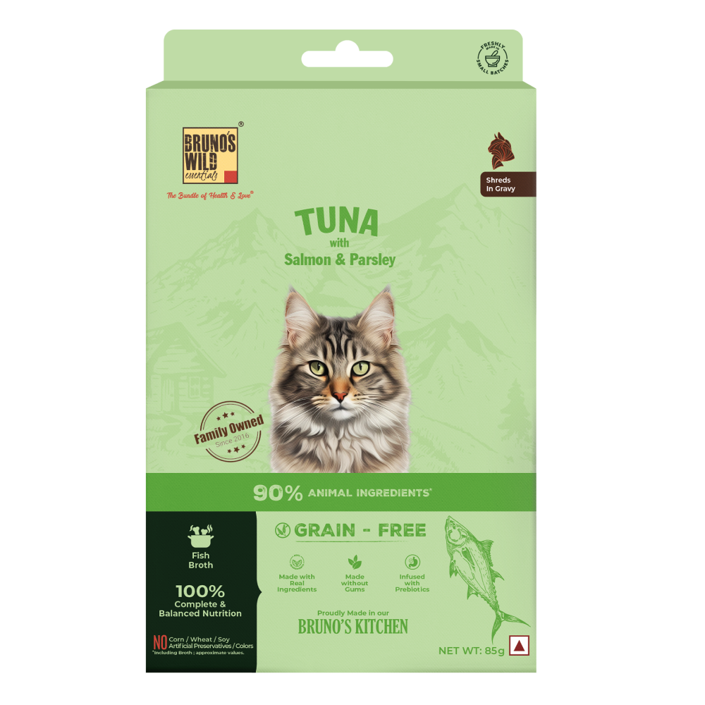 Brunos Wild Essentials Grain Free Tuna with Salmon & Parsley Wet Cat Food 85g