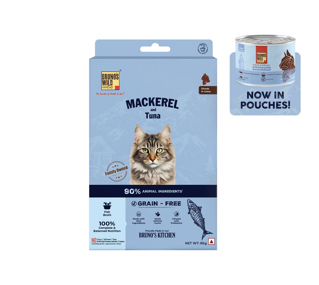 Bruno's Wild Essentials Mackerel & Tuna Cat Shreds In Gravy