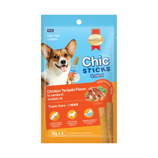 SmartHeart Chic Sticks Chicken Teriyaki Flavor Dog Treat 60g (15g x 4)