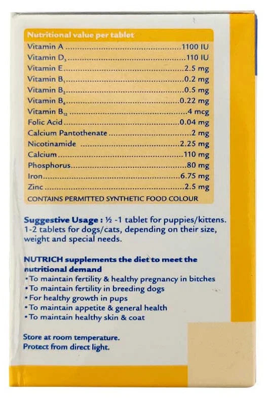 Virbac Nutrich Tablet Vitamin & Mineral Supplement For Dogs and Cats