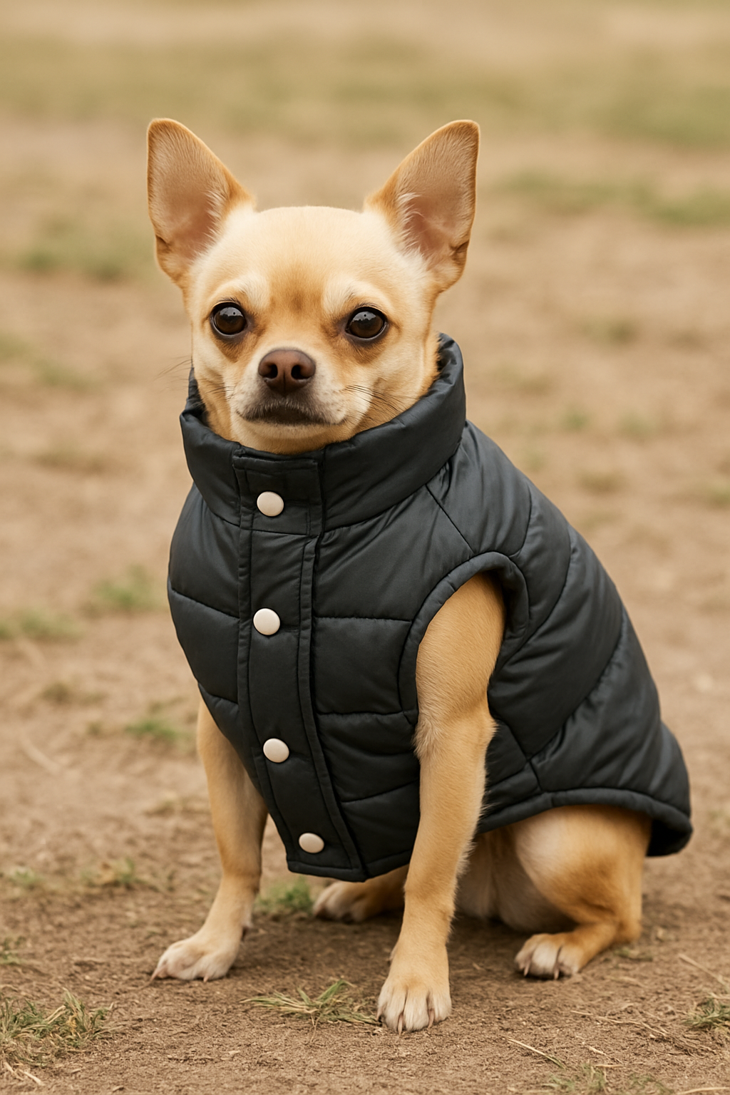 Petsworld Winter Half Sleeves Grey Colour Dog Jacket
