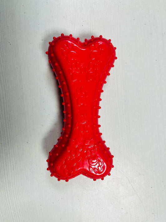 Petsworld Paw Print Rubber Bone Dog Toy