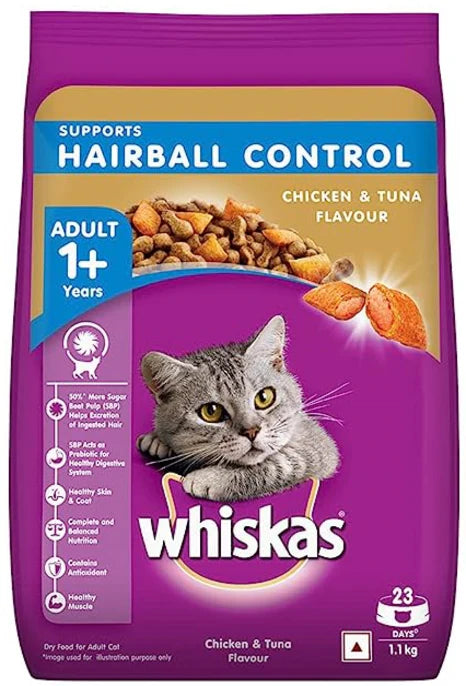 Whiskas Adult Hairball Control Chicken & Tuna Flavour Cat Food