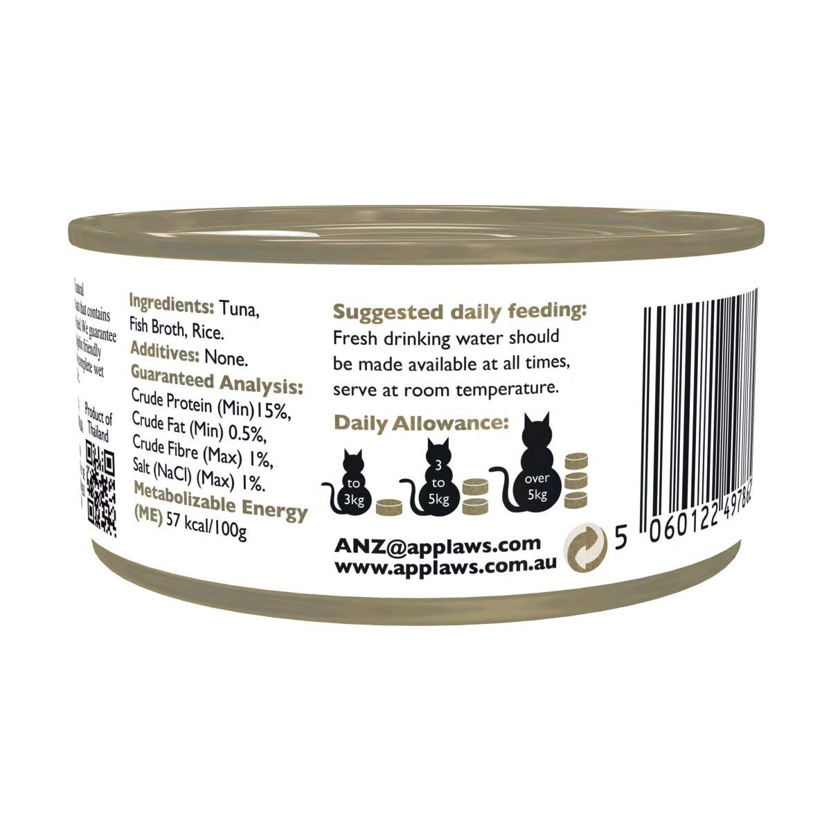 Applaws Natural Tuna Fillet Wet Cat Food Can