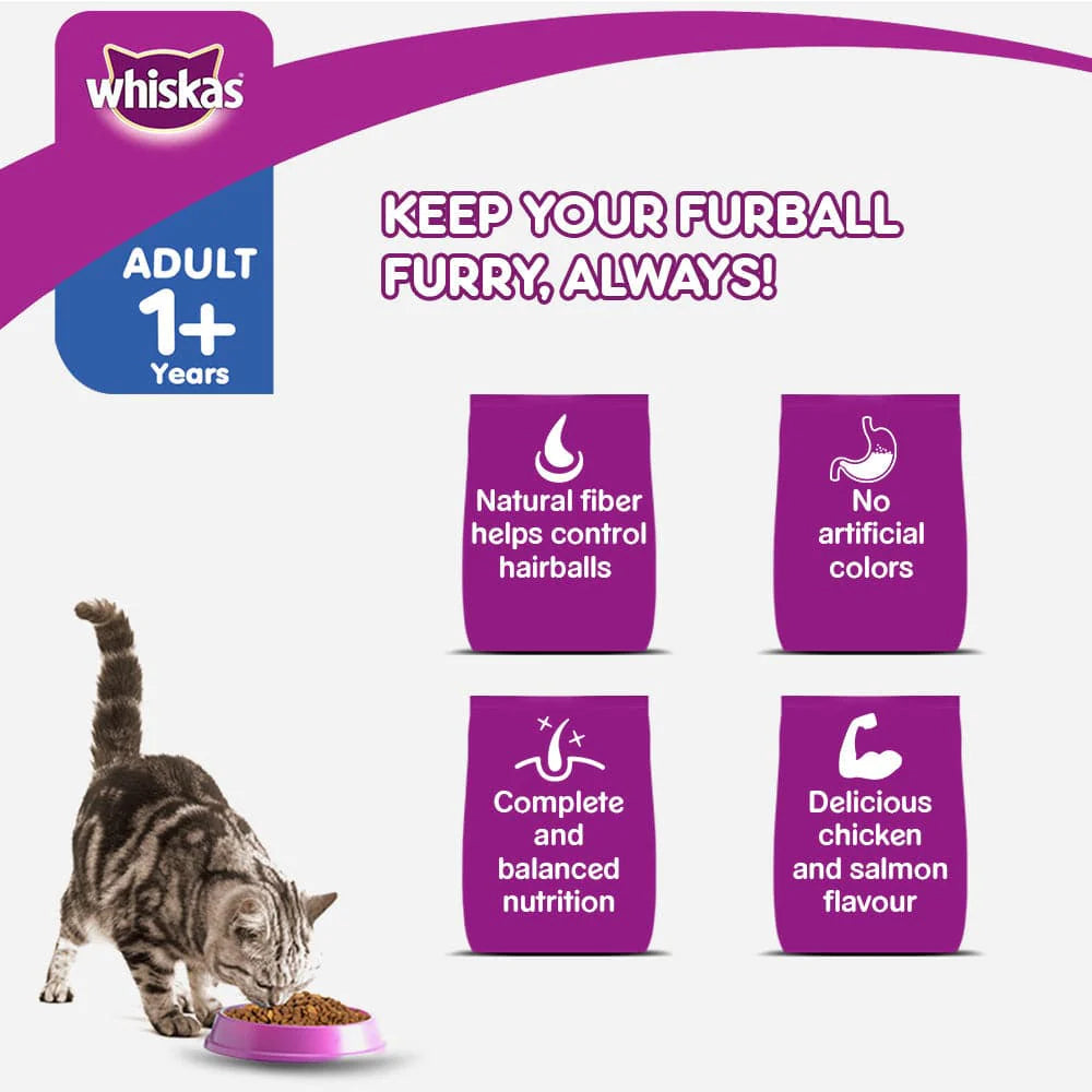 Whiskas Adult Skin & Coat Chicken & Salmon Flavour Cat Food