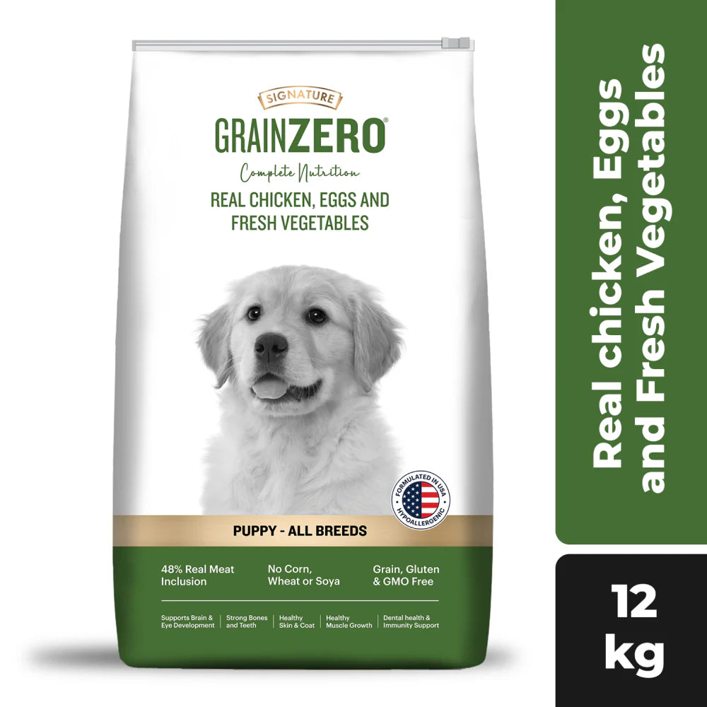 Signature Grain Zero Real Chicken, Egg and Vegetables Puppy Dry Dog Food