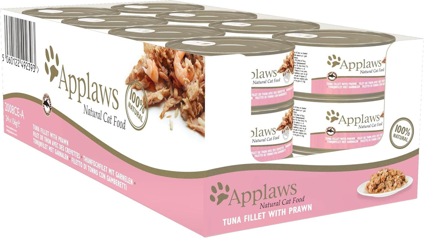 Applaws Tuna Fillet With Prawns Wet Cat Food Can