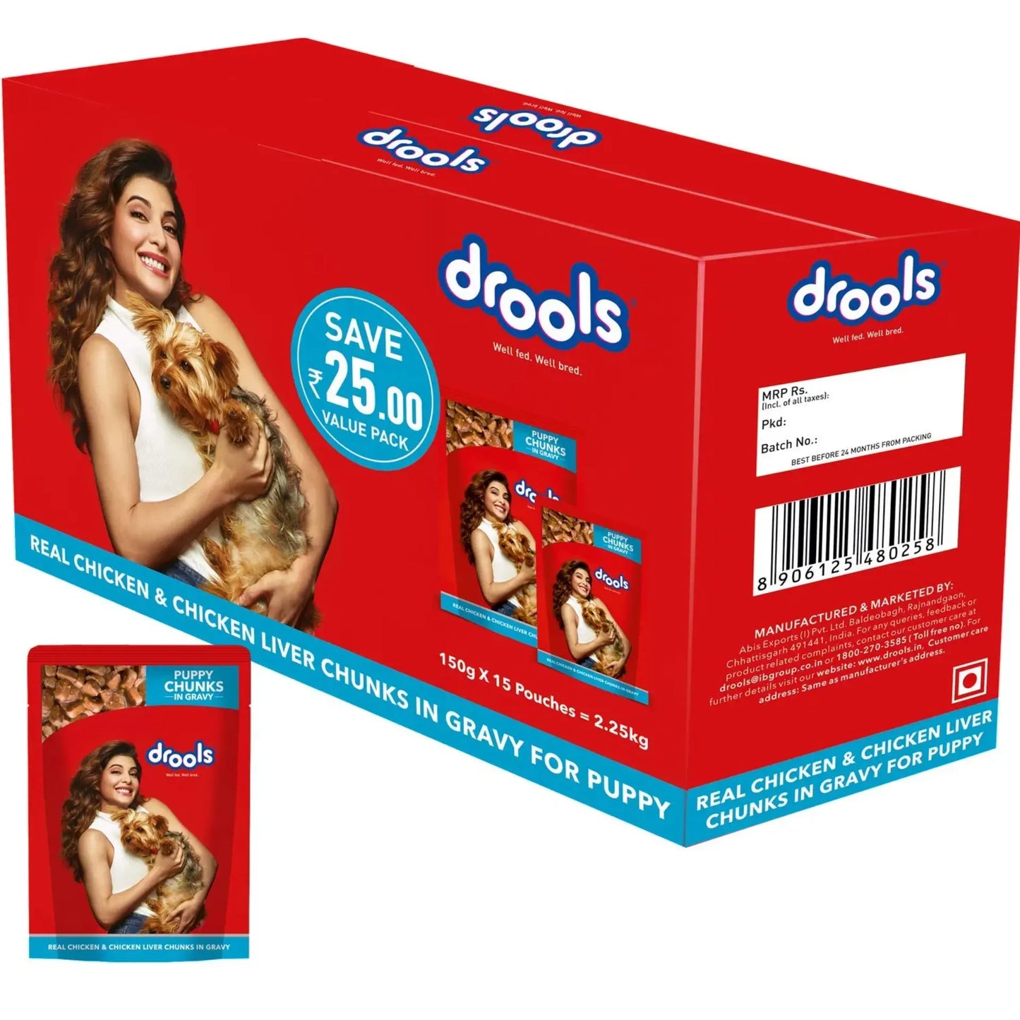 Drools Puppy Wet Dog Food, Real Chicken and Chicken Liver Chunks in Gravy