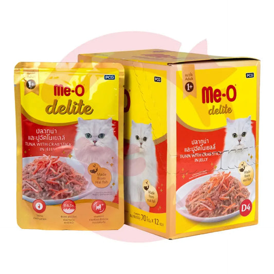 MeO Delite Tuna with Crab Sticks in Jelly Adult (+1 year) Wet Cat Food 70 Gm