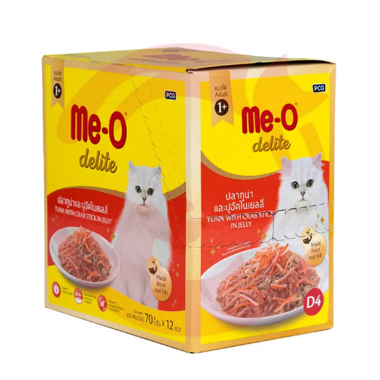 MeO Delite Tuna with Crab Sticks in Jelly Adult (+1 year) Wet Cat Food 70 Gm