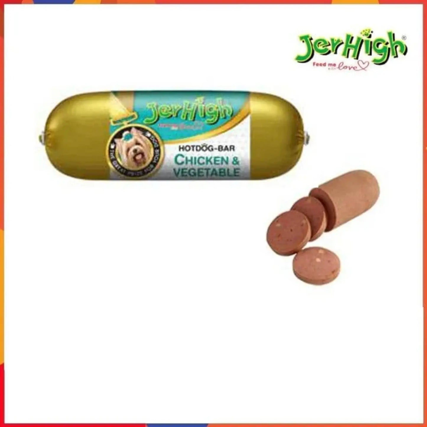 Jerhigh Dog Snacks Hot Dog Chicken And Vegetables 150 gm