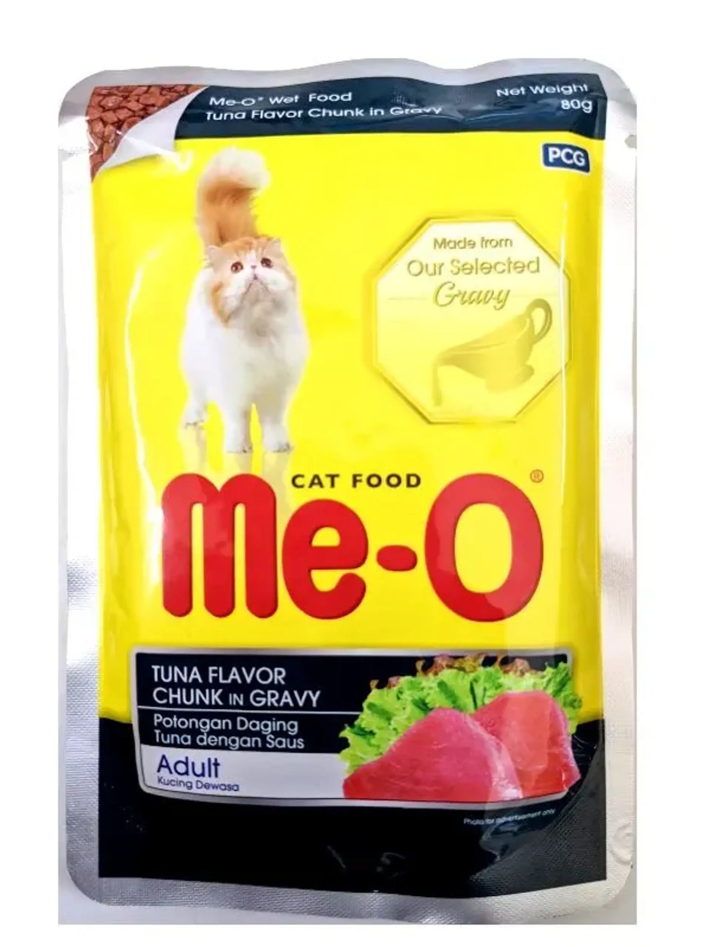 MeO Tuna Chunk in Gravy Adult Cat Wet Food 80 Gm