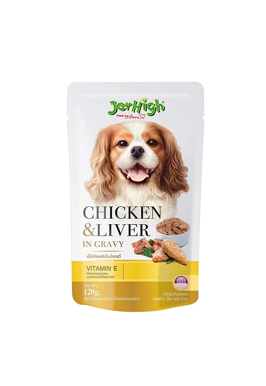 Jerhigh Chicken and Liver in Gravy Dog Food 120 Gm