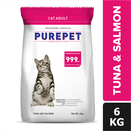 Purepet Tuna & Salmon Adult Cat Dry Food 6 kg