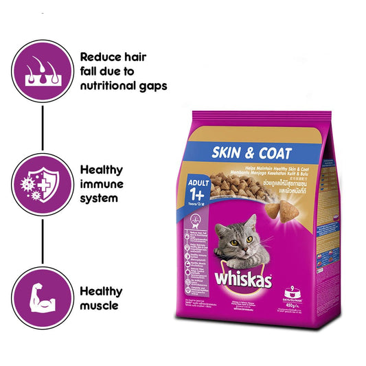 Whiskas Adult Skin & Coat Chicken & Salmon Flavour Cat Food