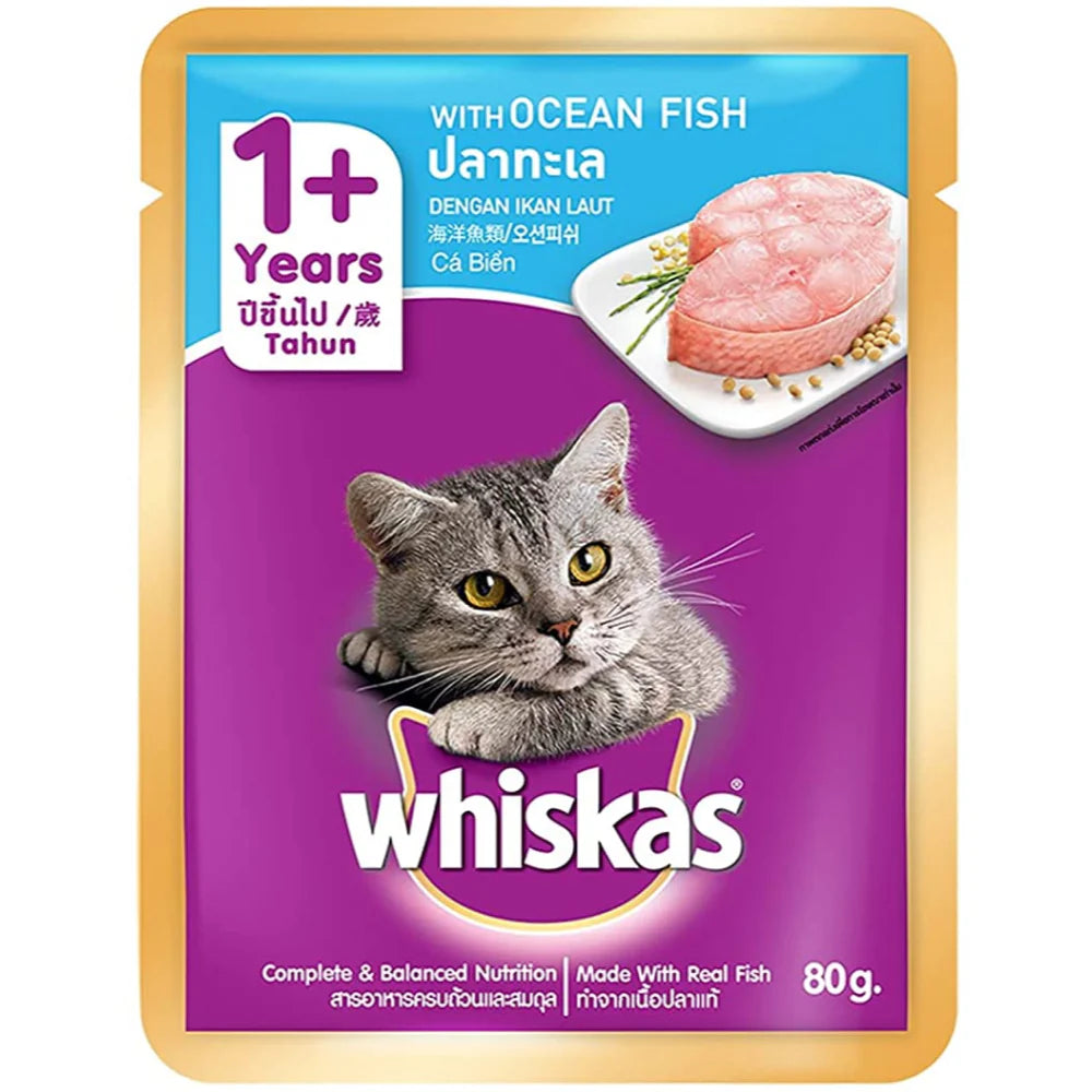 Whiskas Adult Ocean Fish in Gravy Wet Food 80 GM