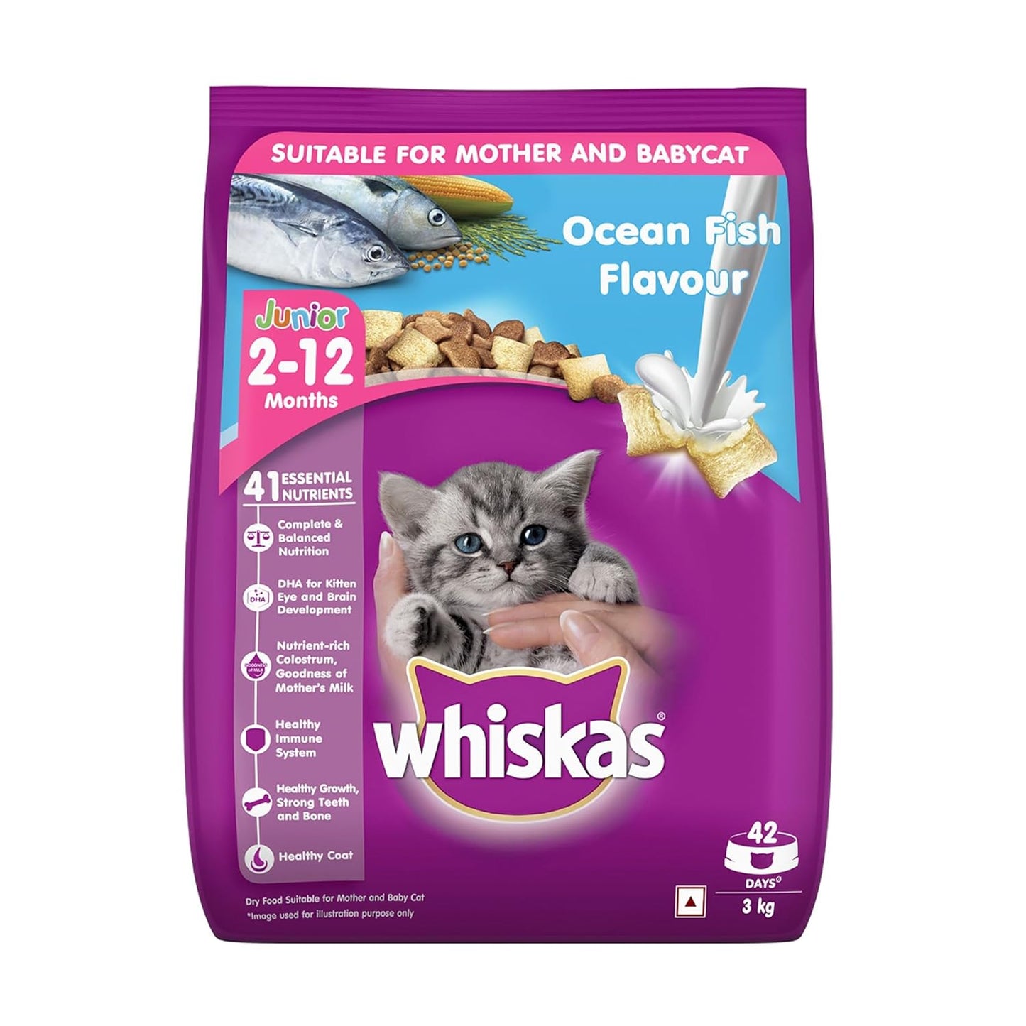 Whiskas Ocean Fish Junior Mother and Baby Cat Dry Food (2-12 Months)