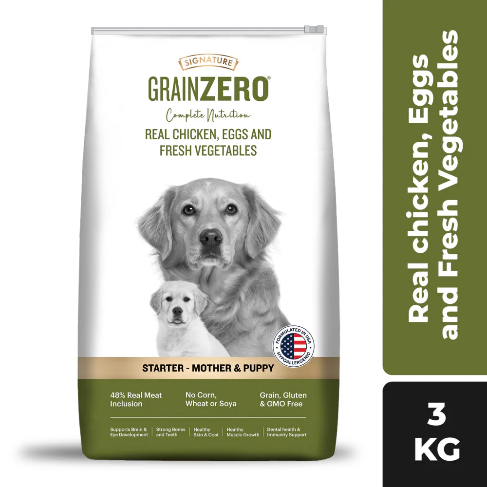 Signature Grain Zero Real Chicken, Egg and Vegetables Starter Mother and Puppy Dog Dry Food