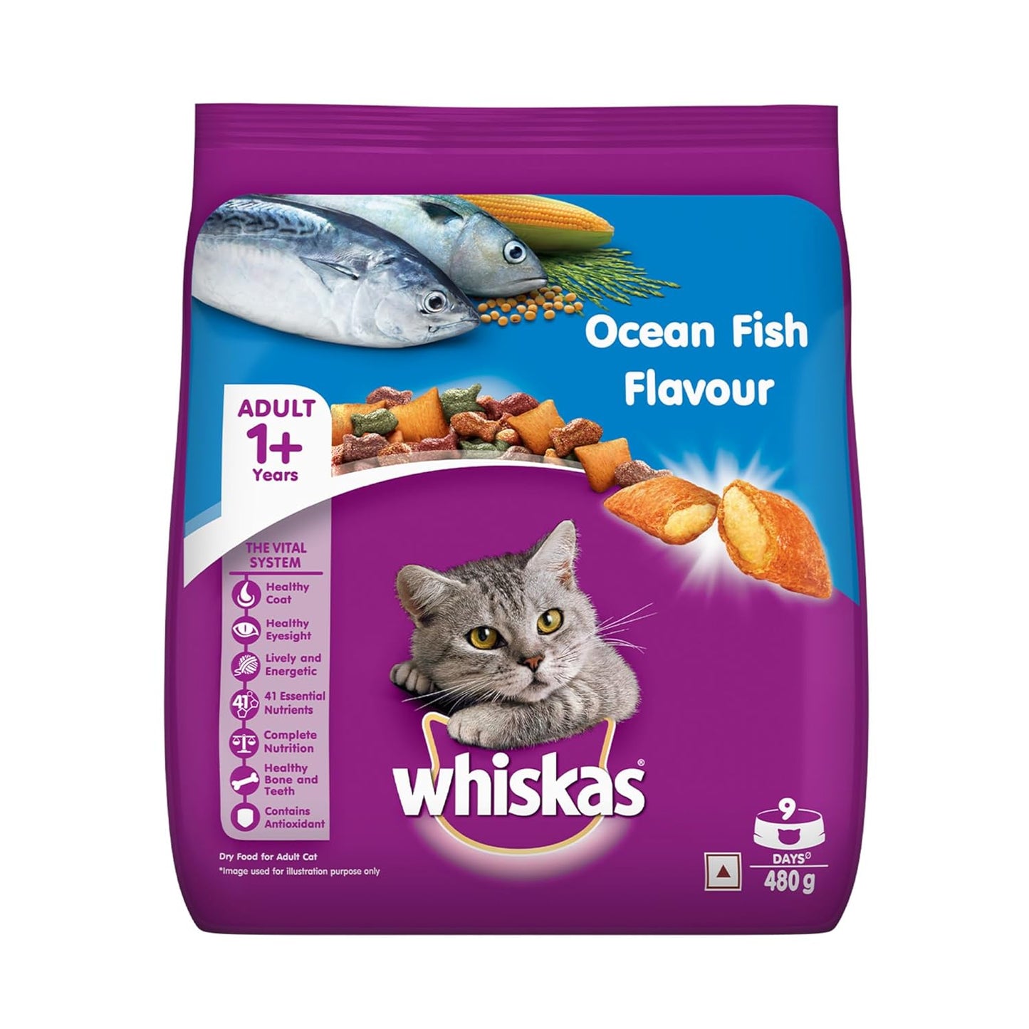 Whiskas Ocean Fish Adult Dry Cat Food (1+ Years)