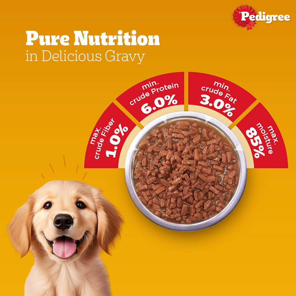 Pedigree Puppy Chicken Chunks in Gravy Dog Food