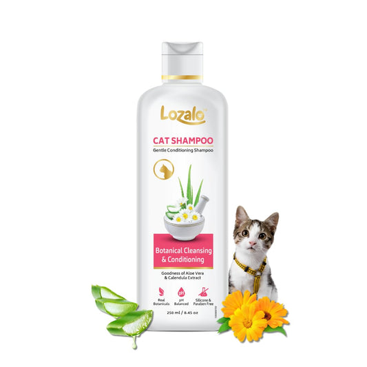 Lozalo Botanical Cleansing & Conditioning Aloe Vera & Calendula Extract Cat Shampoo 250 ml