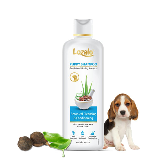 Lozalo Botanical Cleansing & Conditioning Aloe Vera & Reetha Extract Puppy Shampoo 250 ml