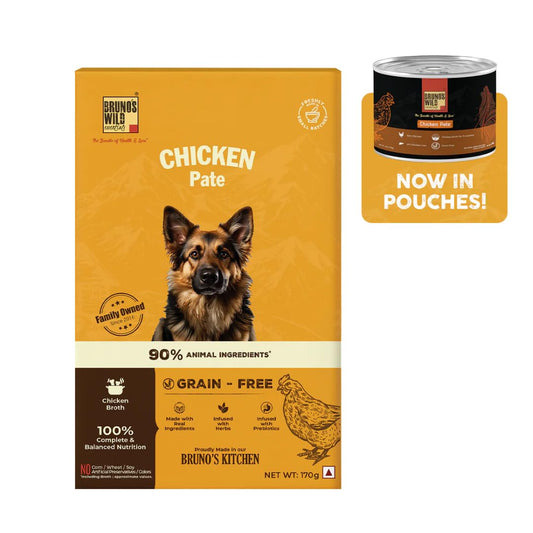 Bruno's Wild Essentials Grain Free Wet Dog Food Chicken Pate in Gravy