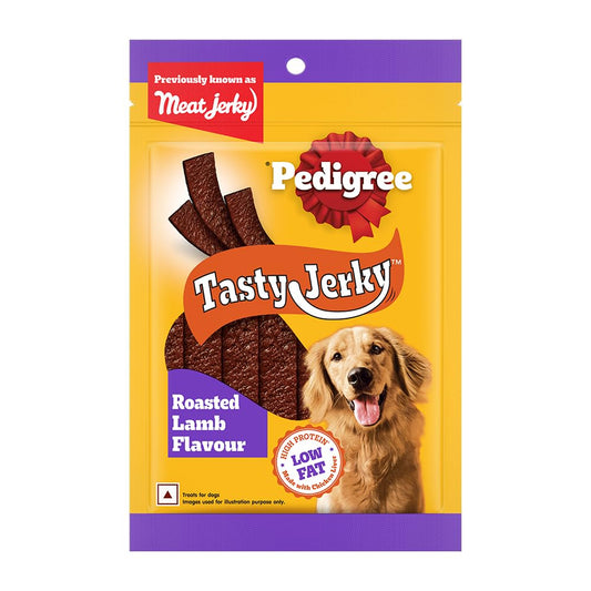 Pedigree Tasty Meat Jerky Roasted Lamb Flavour Adult Dog Treat 70g