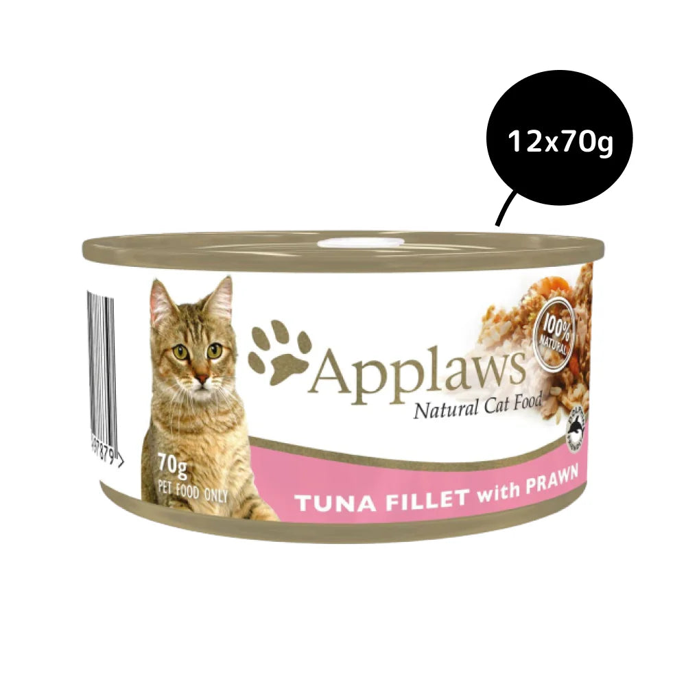 Applaws Tuna Fillet With Prawns Wet Cat Food Can