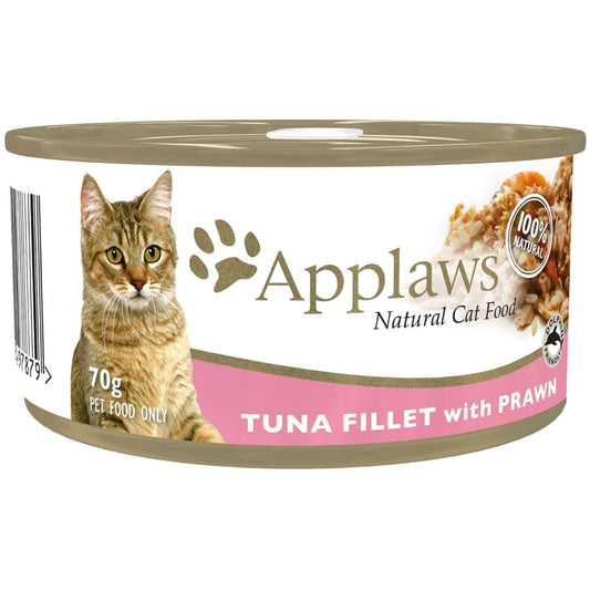 Applaws Tuna Fillet With Prawns Wet Cat Food Can