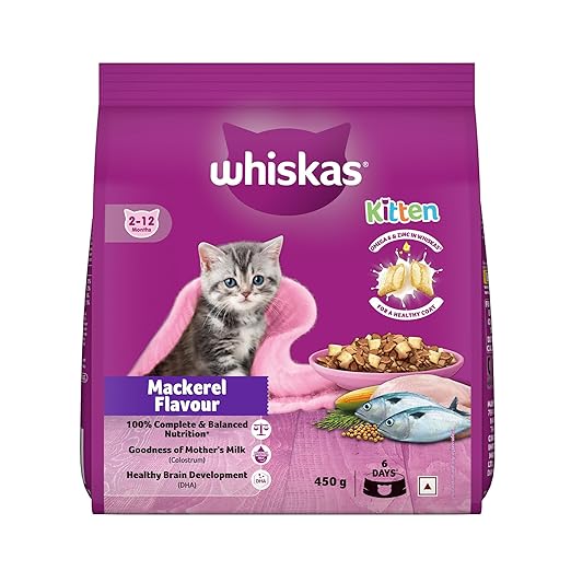 Whiskas Junior (2-12 Months) Dry Kitten  Food Mackerel Flavour