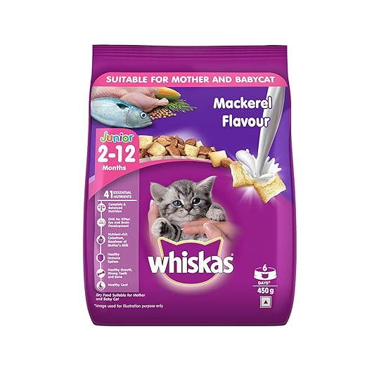 Whiskas Junior (2-12 Months) Dry Kitten  Food Mackerel Flavour