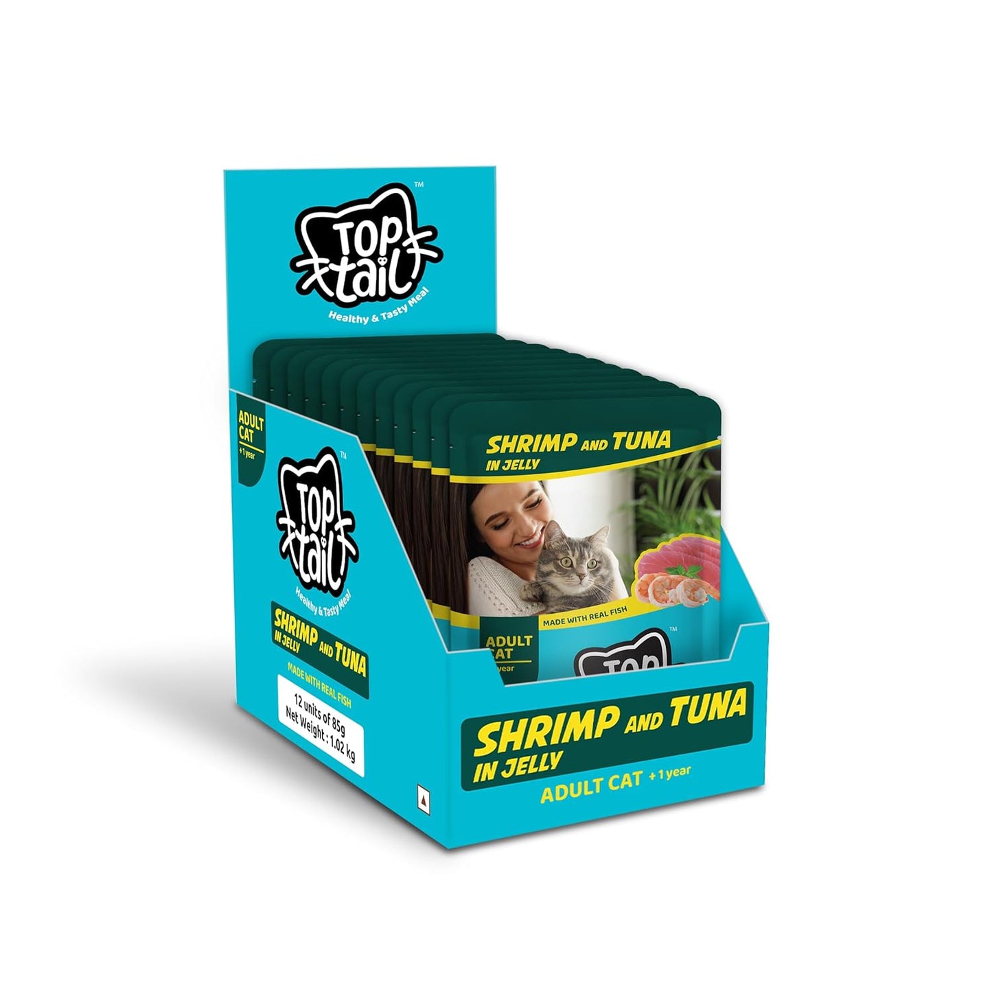 Top Tail Shrimp & Tuna in Jelly Adult Cat (Above 12 Months) Wet Food