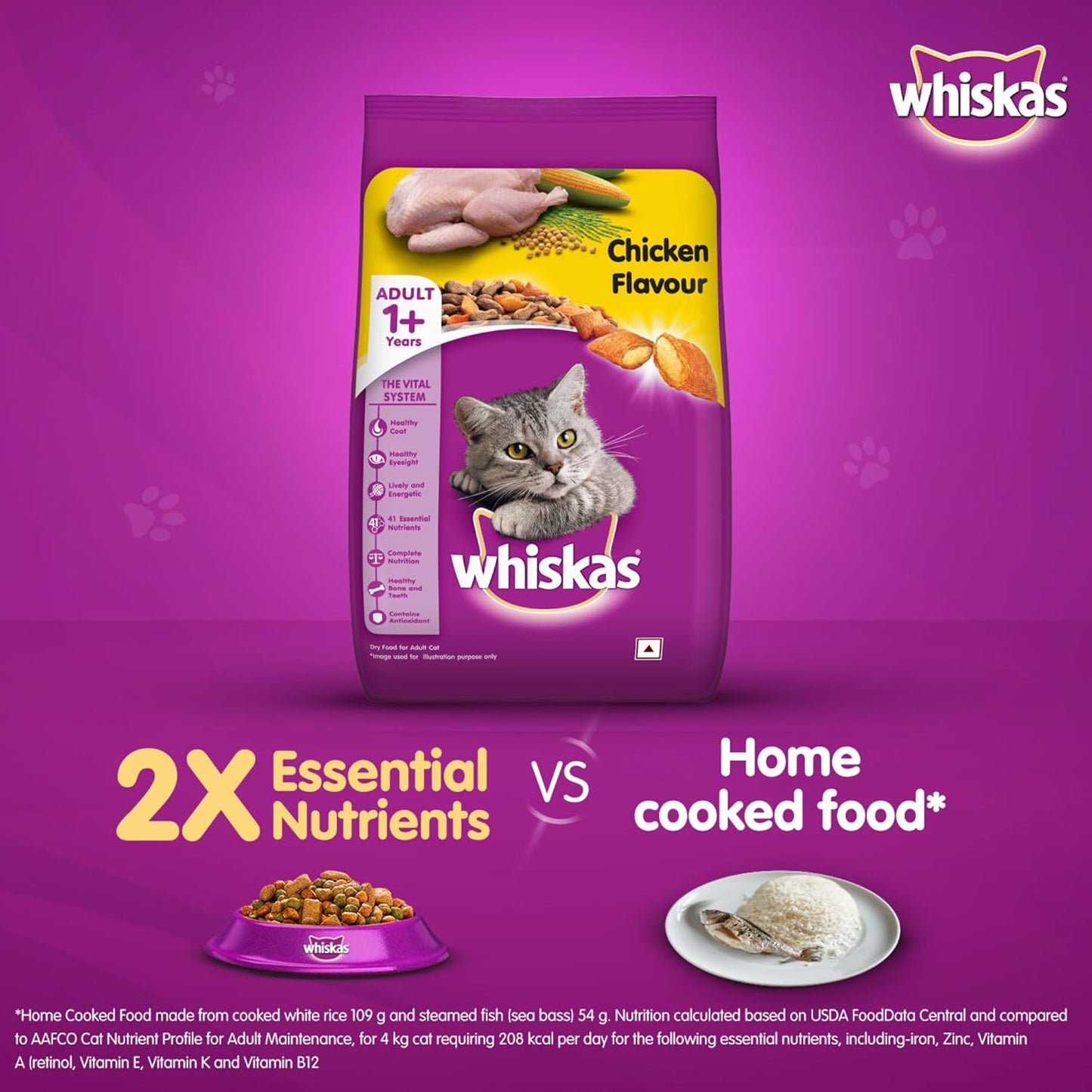 Whiskas Adult Chicken Dry Cat Food