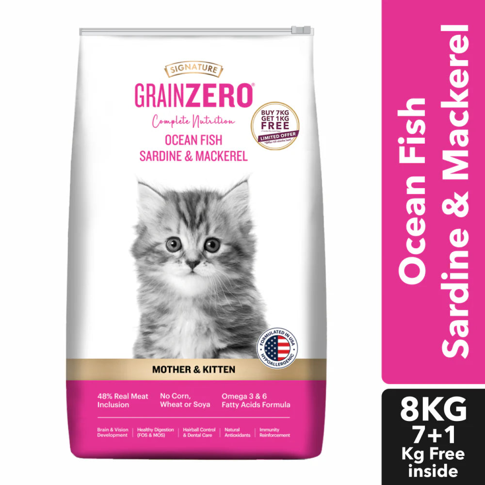 Signature Grain Zero Ocean Fish, Sardine & Mackerel Mother & Kitten Dry Cat Food ( All Breed )