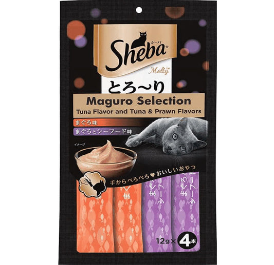 Sheba Maguro Selection Tuna Flavor and Tuna & Prawn Melty Premium Cat Treats