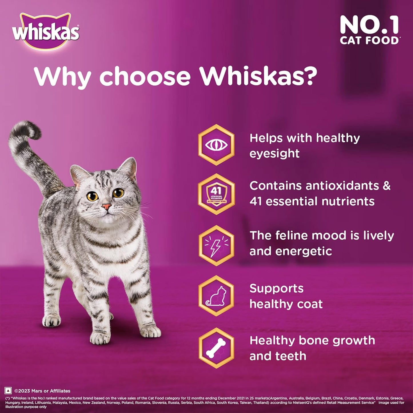 Whiskas Adult (+1 year) Dry Cat Food Tuna Flavour